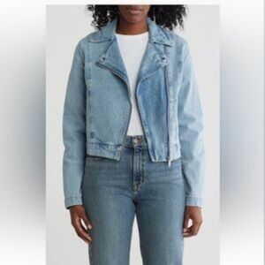 Steve Madden Light Blue Denim Moto Jacket